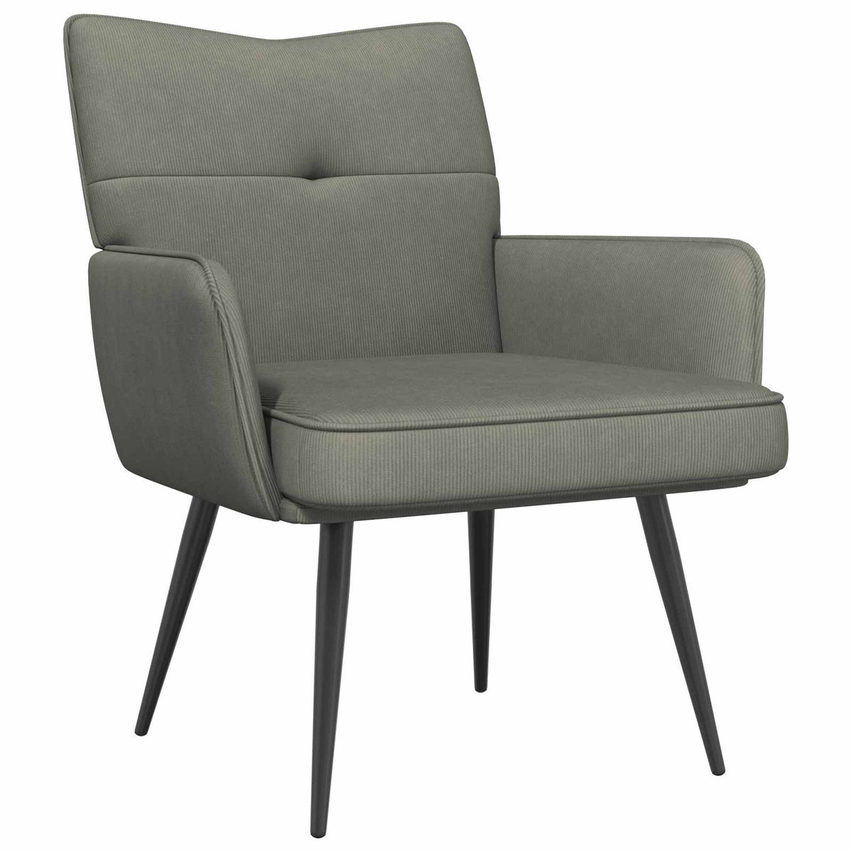 vidaXL Armchair Light Grey Corduroy Fabric
