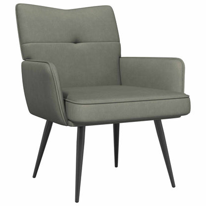 vidaXL Armchair Light Grey Corduroy Fabric