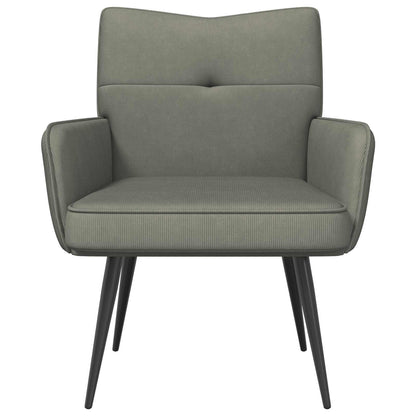 vidaXL Armchair Light Grey Corduroy Fabric