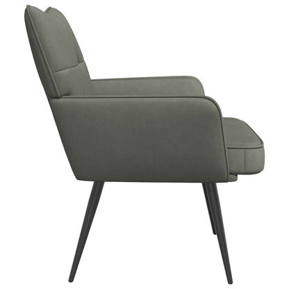 vidaXL Armchair Light Grey Corduroy Fabric