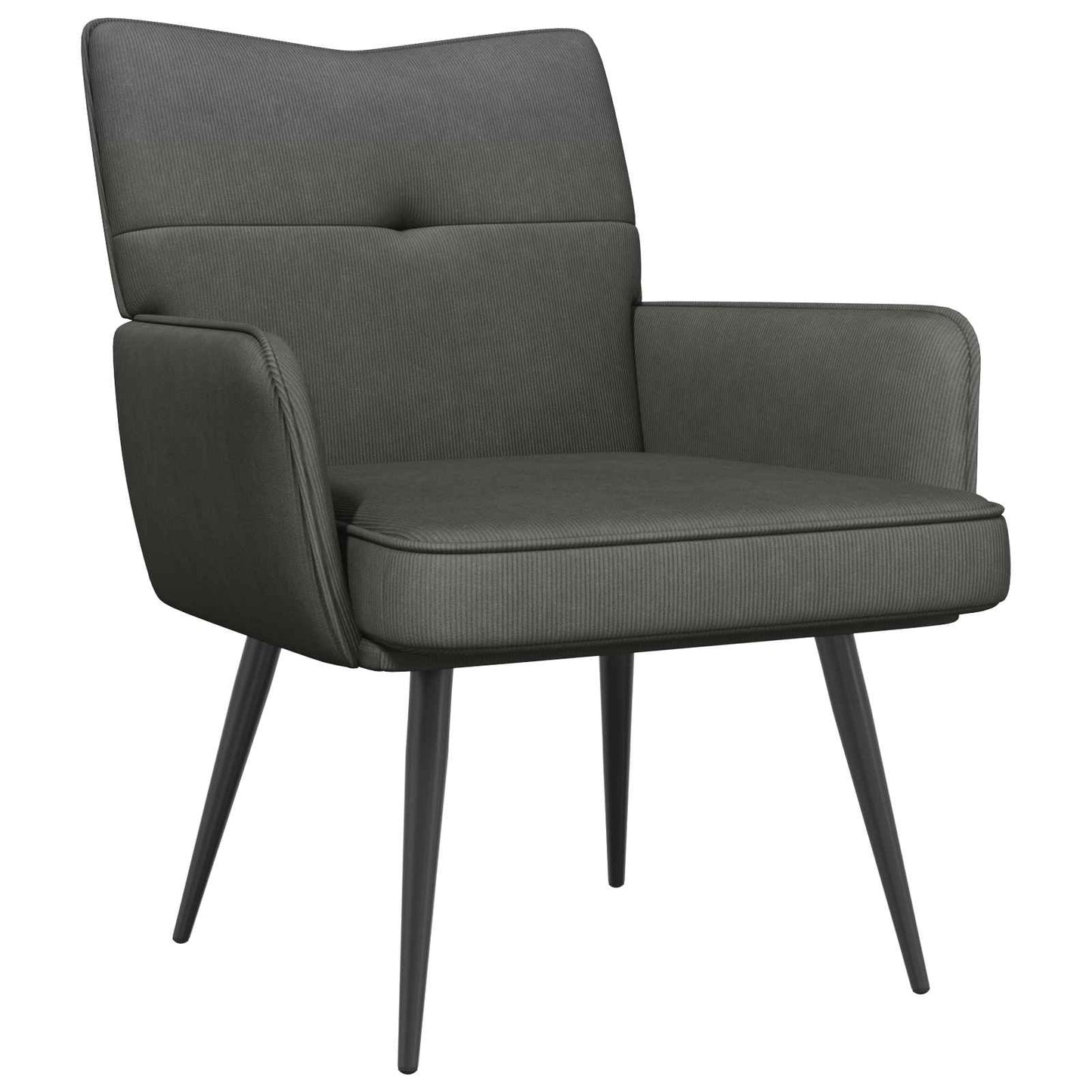 vidaXL Armchair Dark Grey Corduroy Fabric