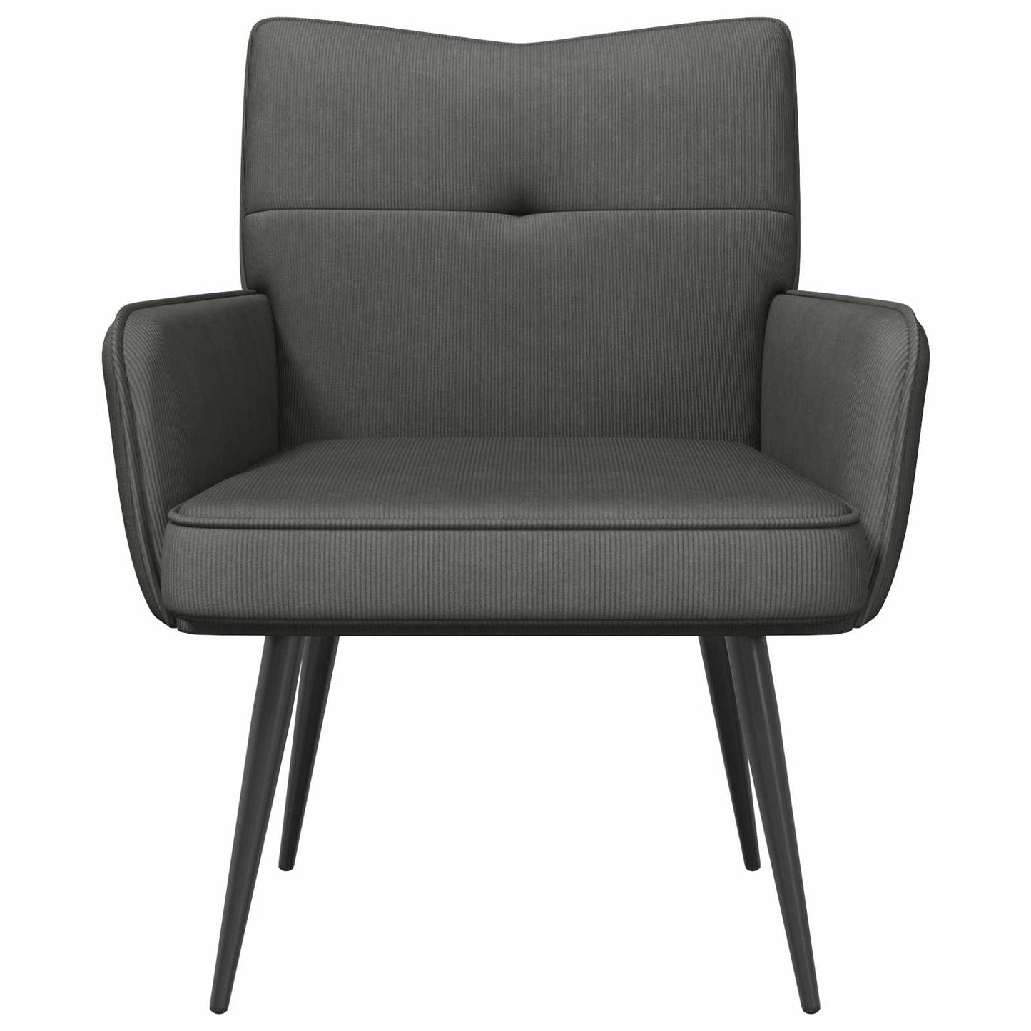 vidaXL Armchair Dark Grey Corduroy Fabric