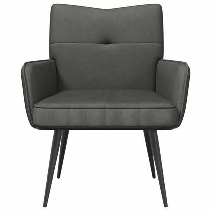 vidaXL Armchair Dark Grey Corduroy Fabric