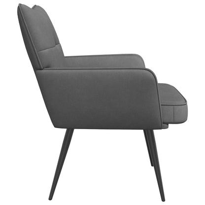 vidaXL Armchair Dark Grey Corduroy Fabric