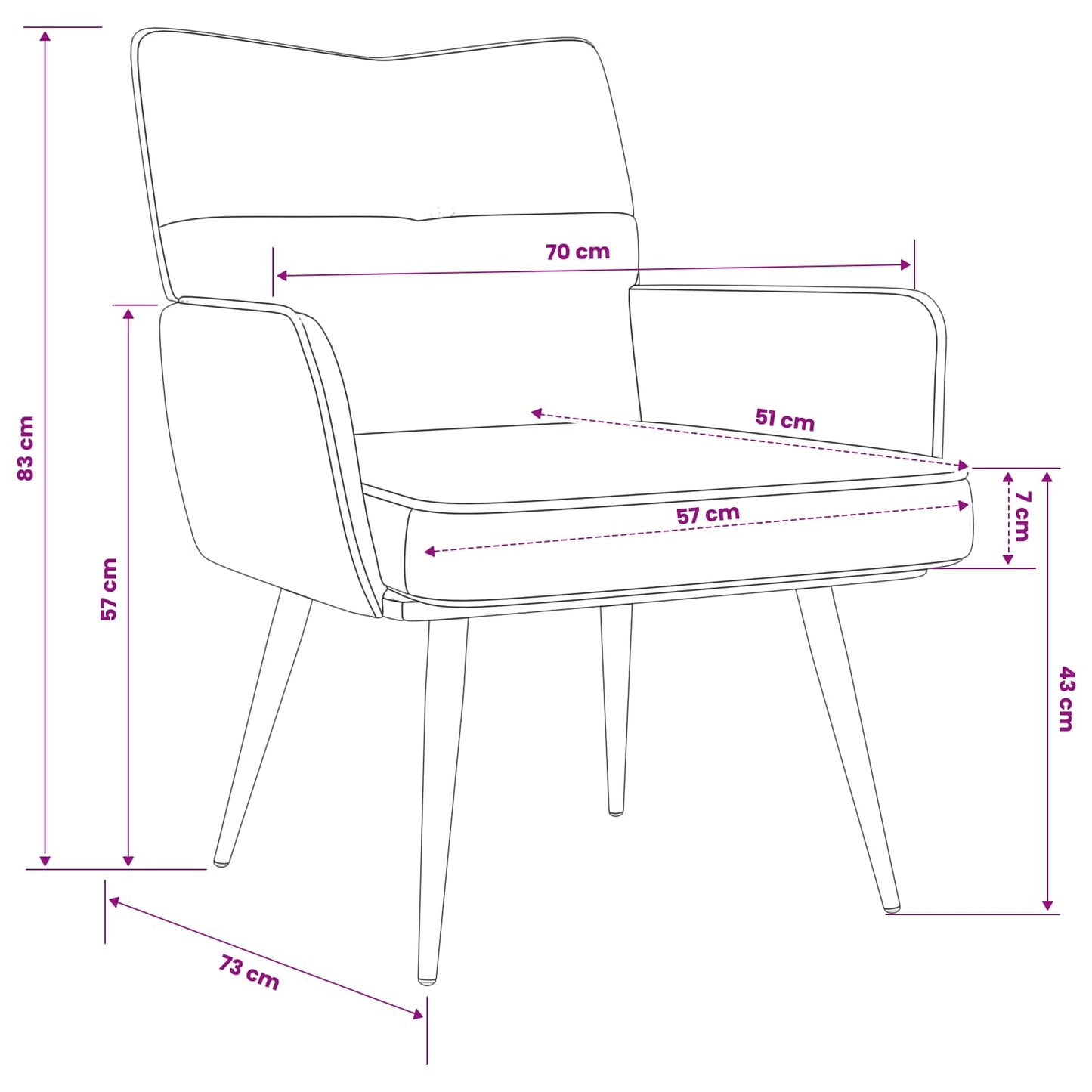 vidaXL Armchair Dark Grey Corduroy Fabric