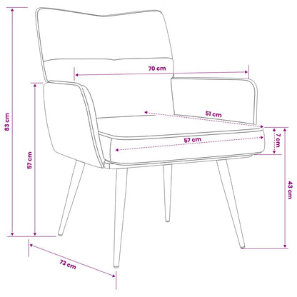 vidaXL Armchair Dark Grey Corduroy Fabric