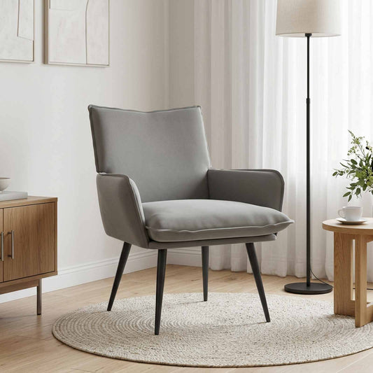 vidaXL Armchair Light Grey Velvet