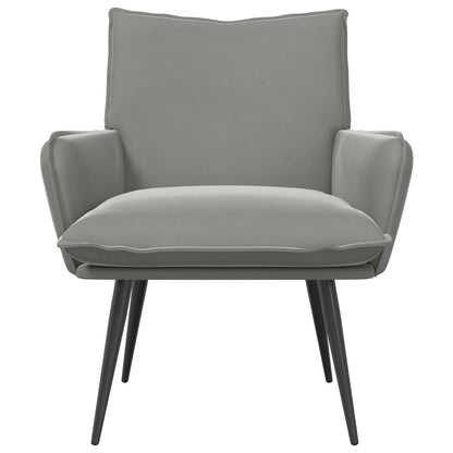vidaXL Armchair Light Grey Velvet