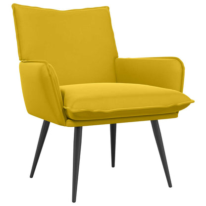 vidaXL Armchair Yellow Velvet