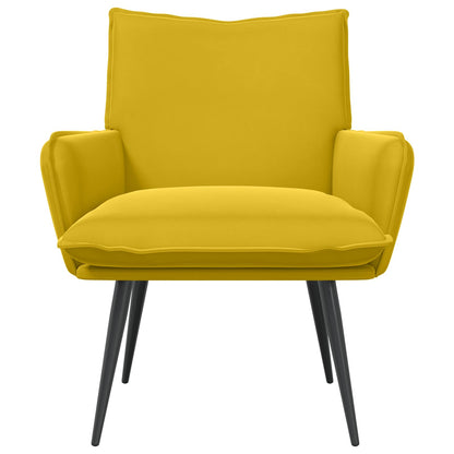 vidaXL Armchair Yellow Velvet
