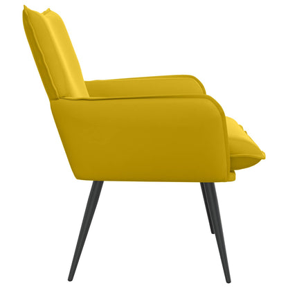 vidaXL Armchair Yellow Velvet