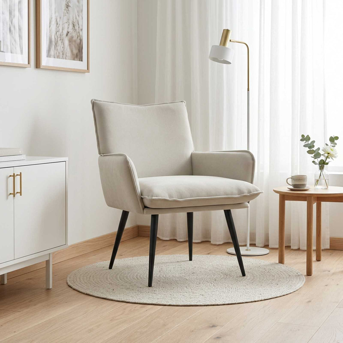 vidaXL Armchair Cream Velvet