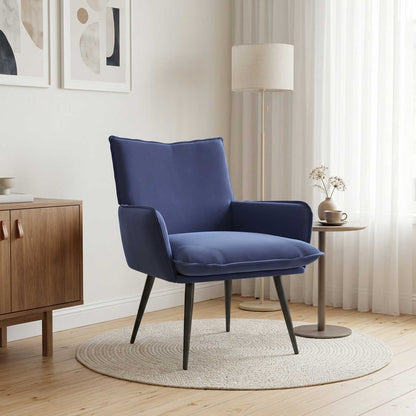 vidaXL Armchair Police Blue Velvet
