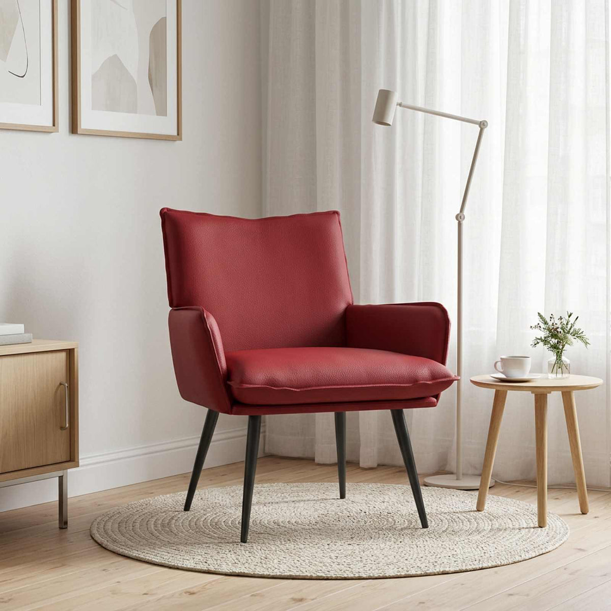 vidaXL Armchair Wine Red Faux Leather