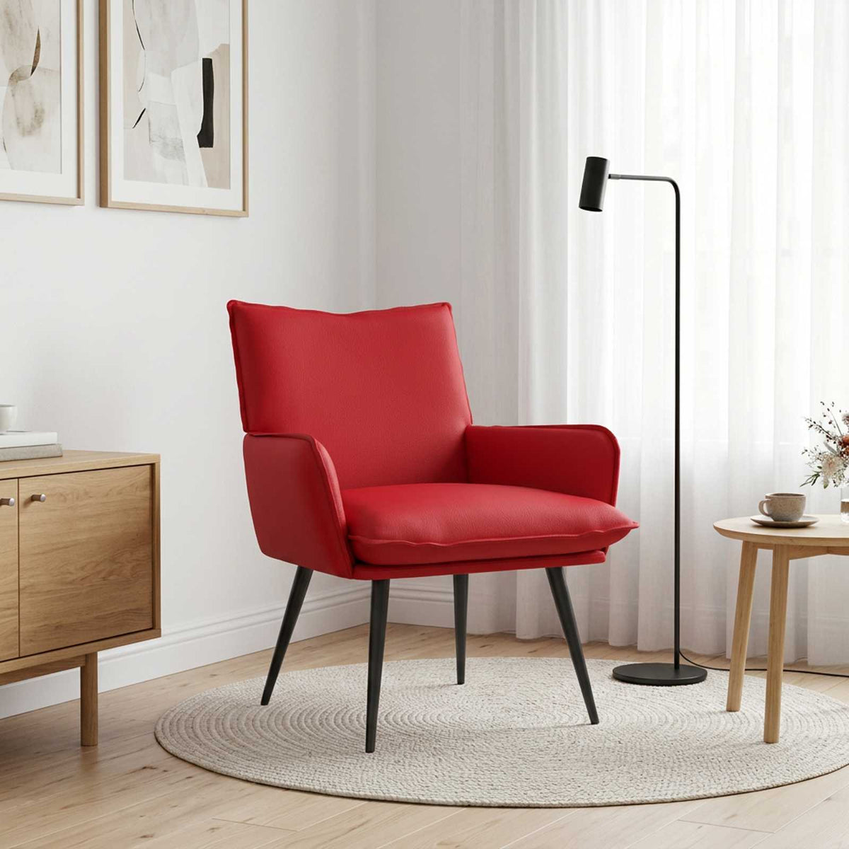 vidaXL Armchair Red Faux Leather