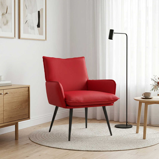 vidaXL Armchair Red Faux Leather