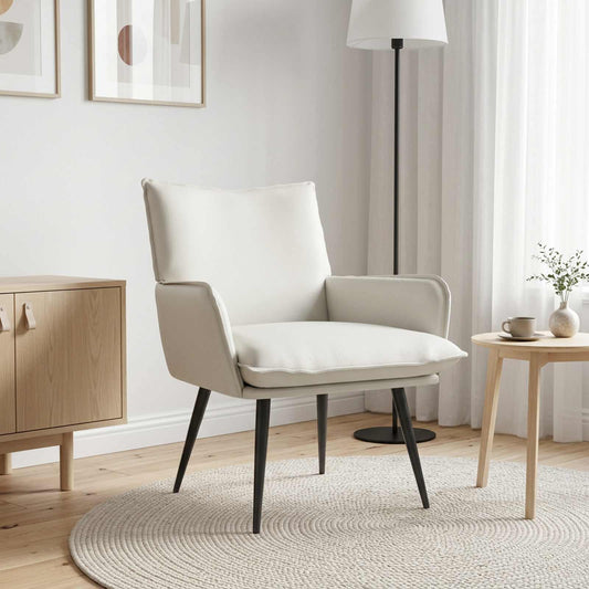 vidaXL Armchair White Faux Leather