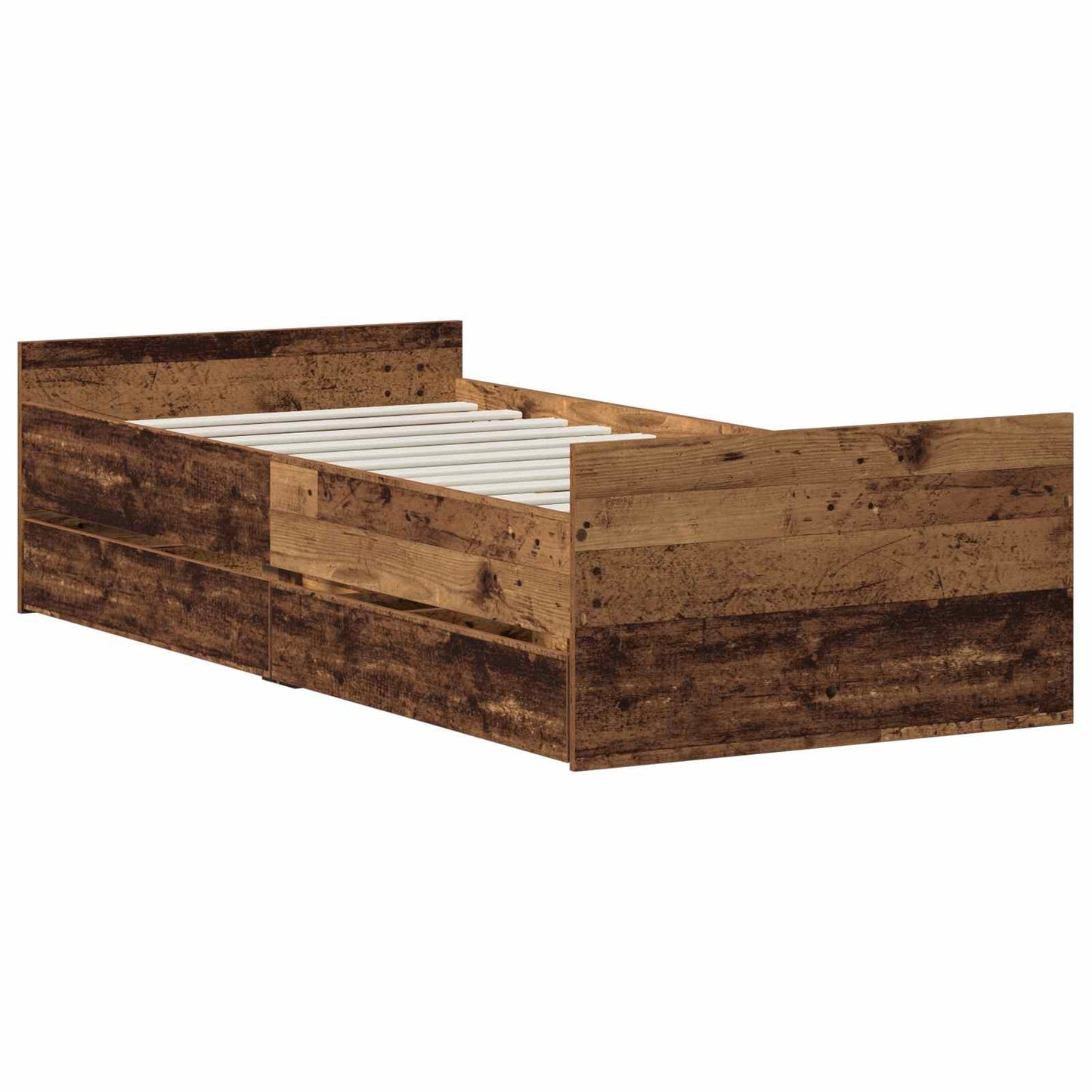 vidaXL Bed Frame Old Wood 100 x 200 cm Engineered Wood