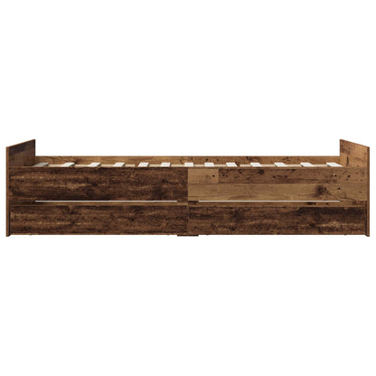vidaXL Bed Frame Old Wood 100 x 200 cm Engineered Wood
