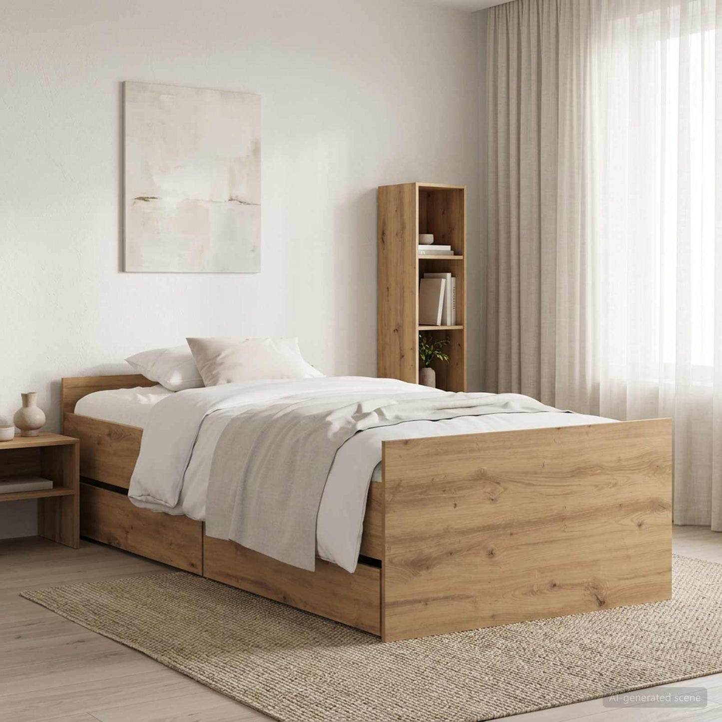 vidaXL Bed Frame Artisan Oak 100 x 200 cm Engineered Wood