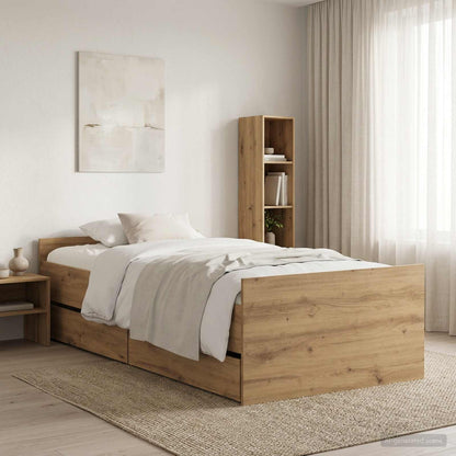 vidaXL Bed Frame Artisan Oak 100 x 200 cm Engineered Wood