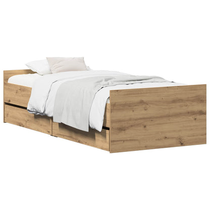 vidaXL Bed Frame Artisan Oak 100 x 200 cm Engineered Wood