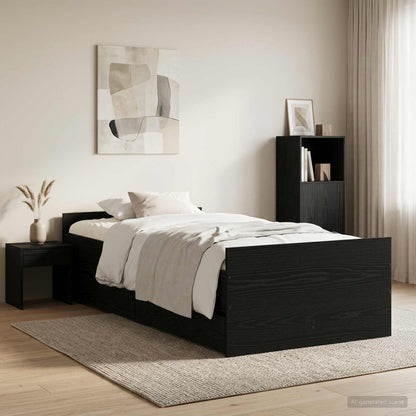 vidaXL Bed Frame Black Oak 100 x 200 cm Engineered Wood