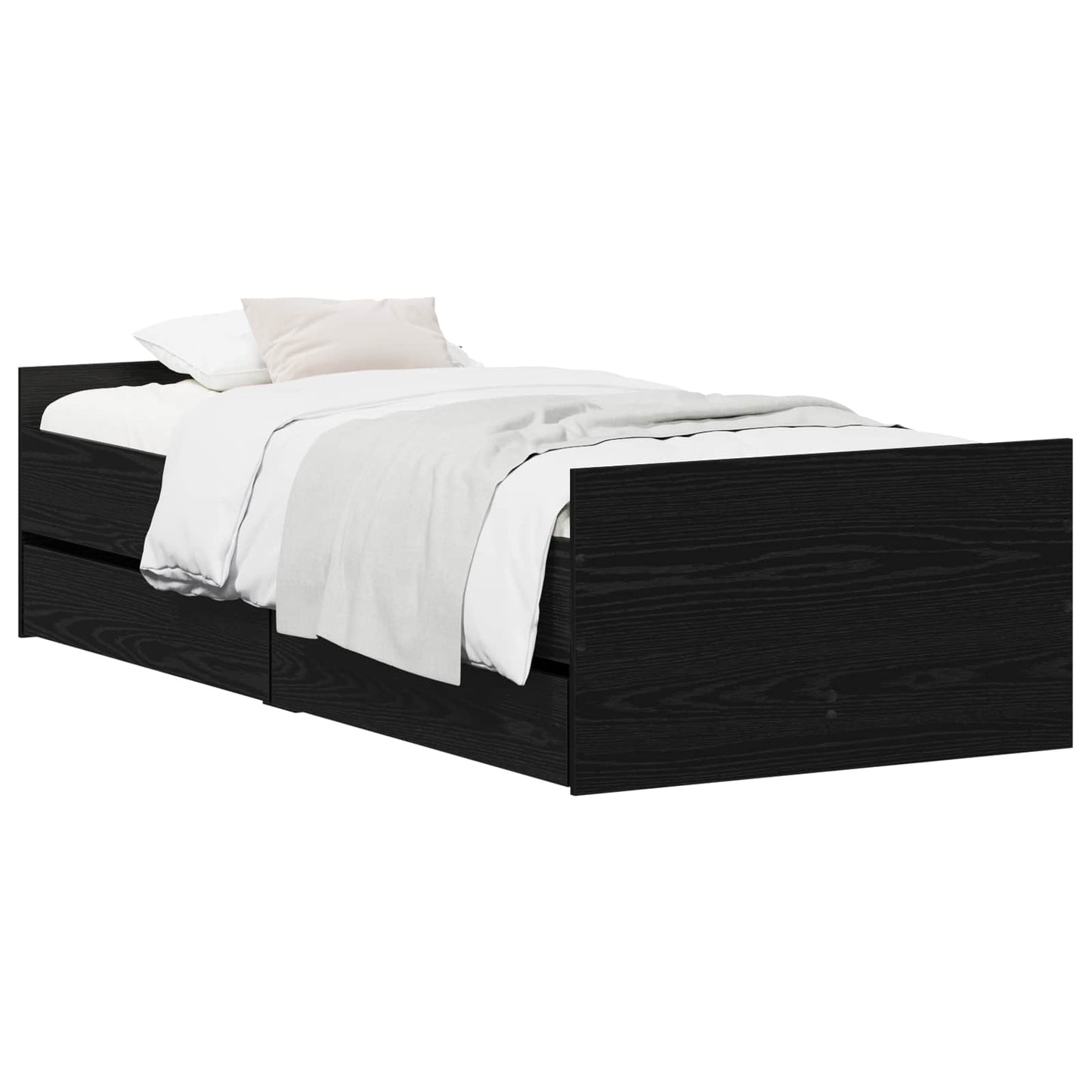 vidaXL Bed Frame Black Oak 100 x 200 cm Engineered Wood