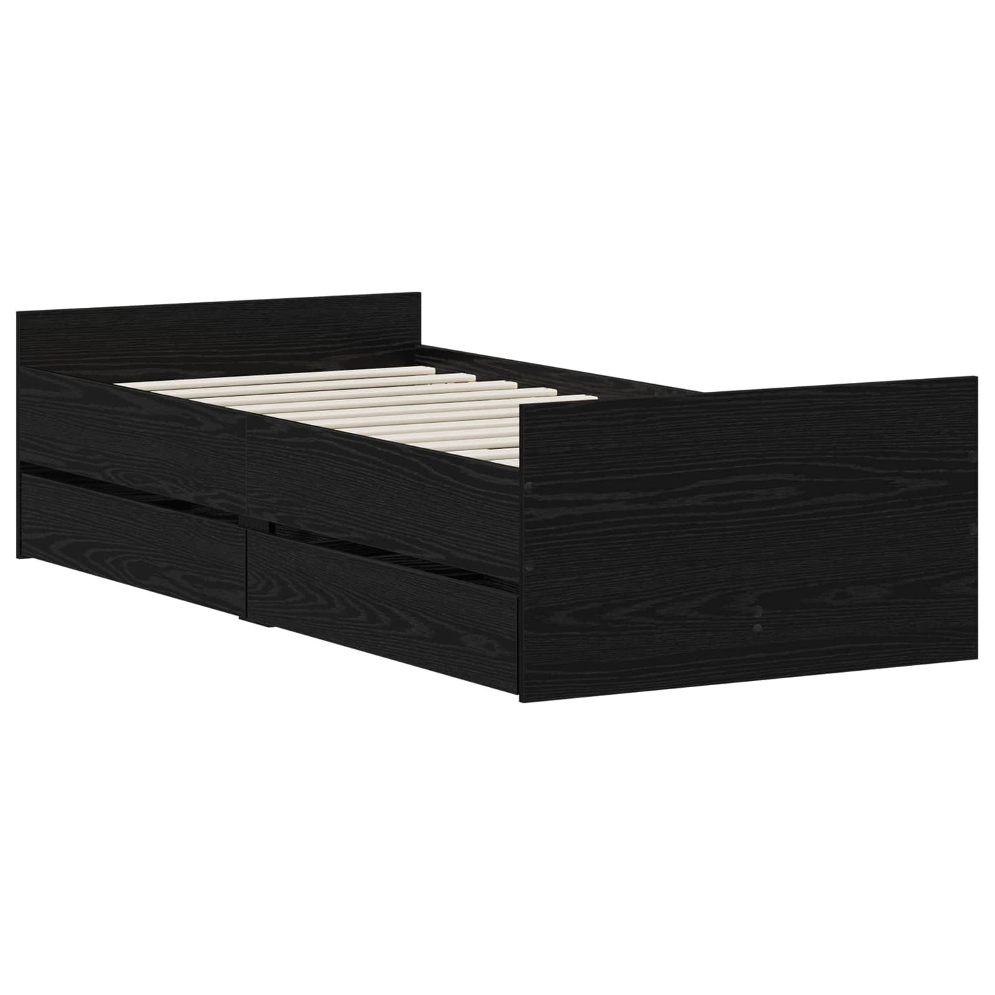 vidaXL Bed Frame Black Oak 100 x 200 cm Engineered Wood