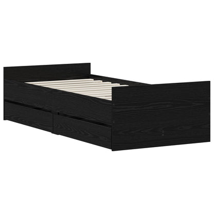 vidaXL Bed Frame Black Oak 100 x 200 cm Engineered Wood