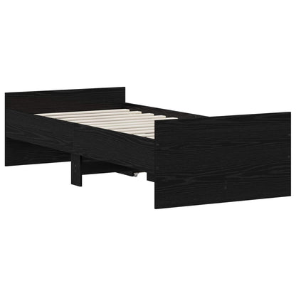 vidaXL Bed Frame Black Oak 100 x 200 cm Engineered Wood
