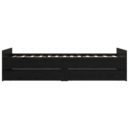 vidaXL Bed Frame Black Oak 100 x 200 cm Engineered Wood