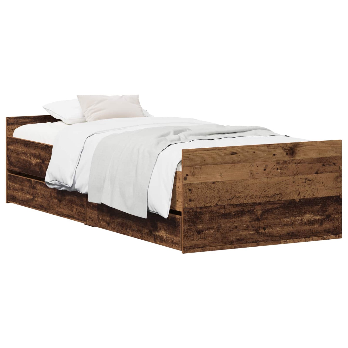 vidaXL Bed Frame Old Wood 90 x 200 cm Engineered Wood