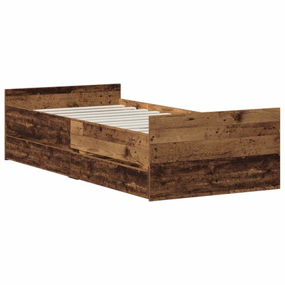 vidaXL Bed Frame Old Wood 90 x 200 cm Engineered Wood