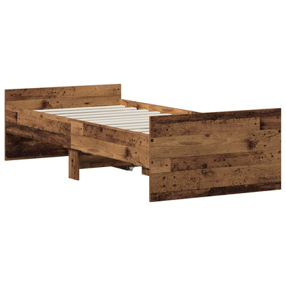 vidaXL Bed Frame Old Wood 90 x 200 cm Engineered Wood