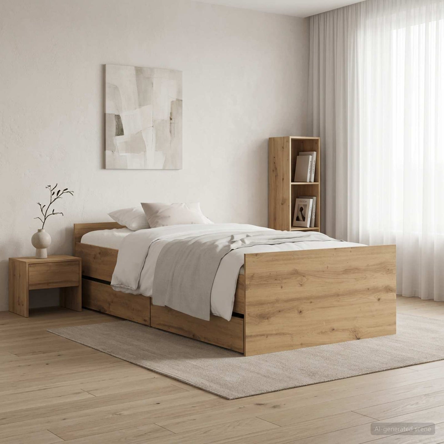 vidaXL Bed Frame Artisan Oak 90 x 200 cm Engineered Wood