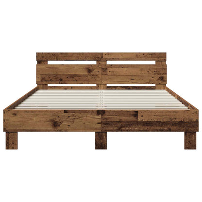 vidaXL Bed Frame Old Wood 140 x 190 cm Engineered Wood