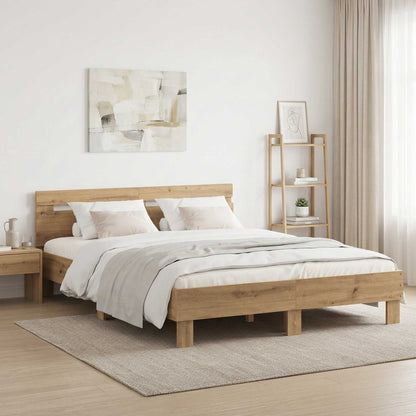 vidaXL Bed Frame Artisan Oak 140 x 190 cm Engineered Wood