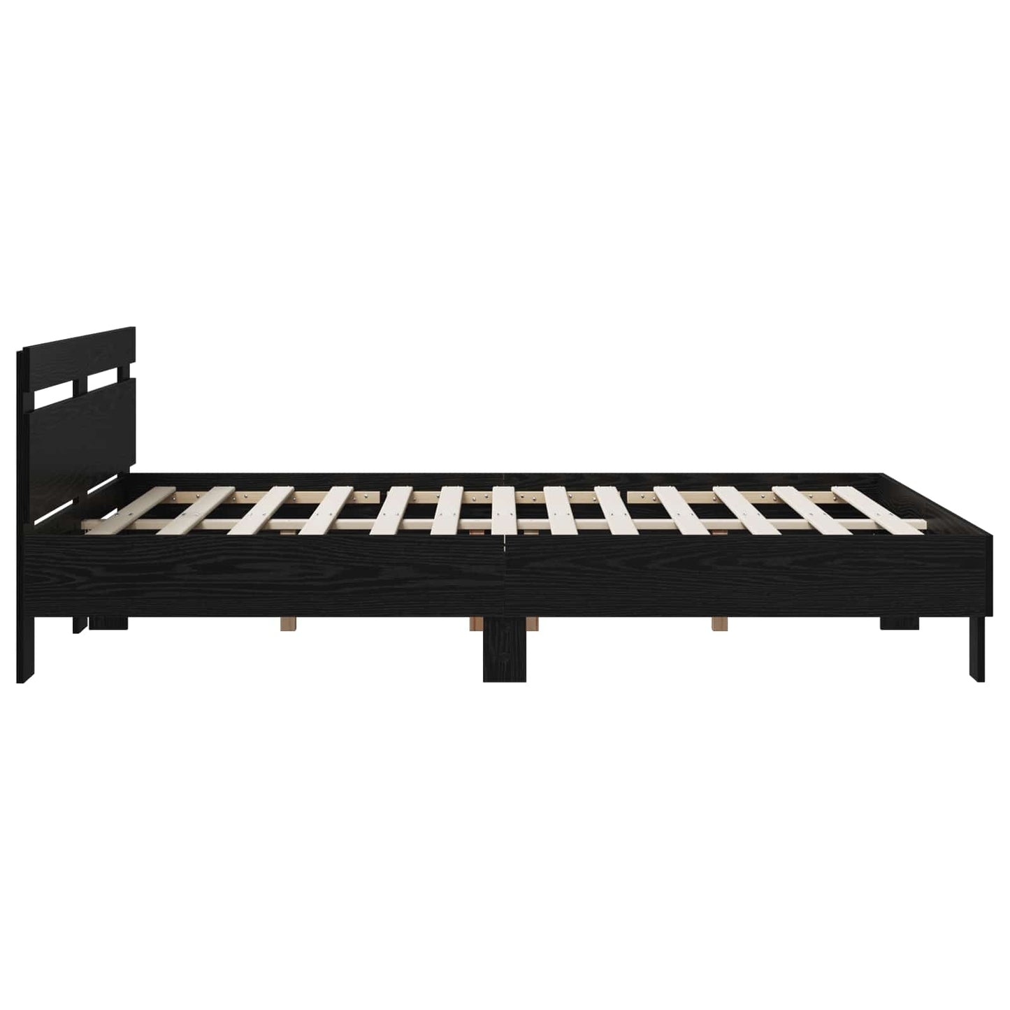 vidaXL Bed Frame Black Oak 140 x 190 cm Engineered Wood