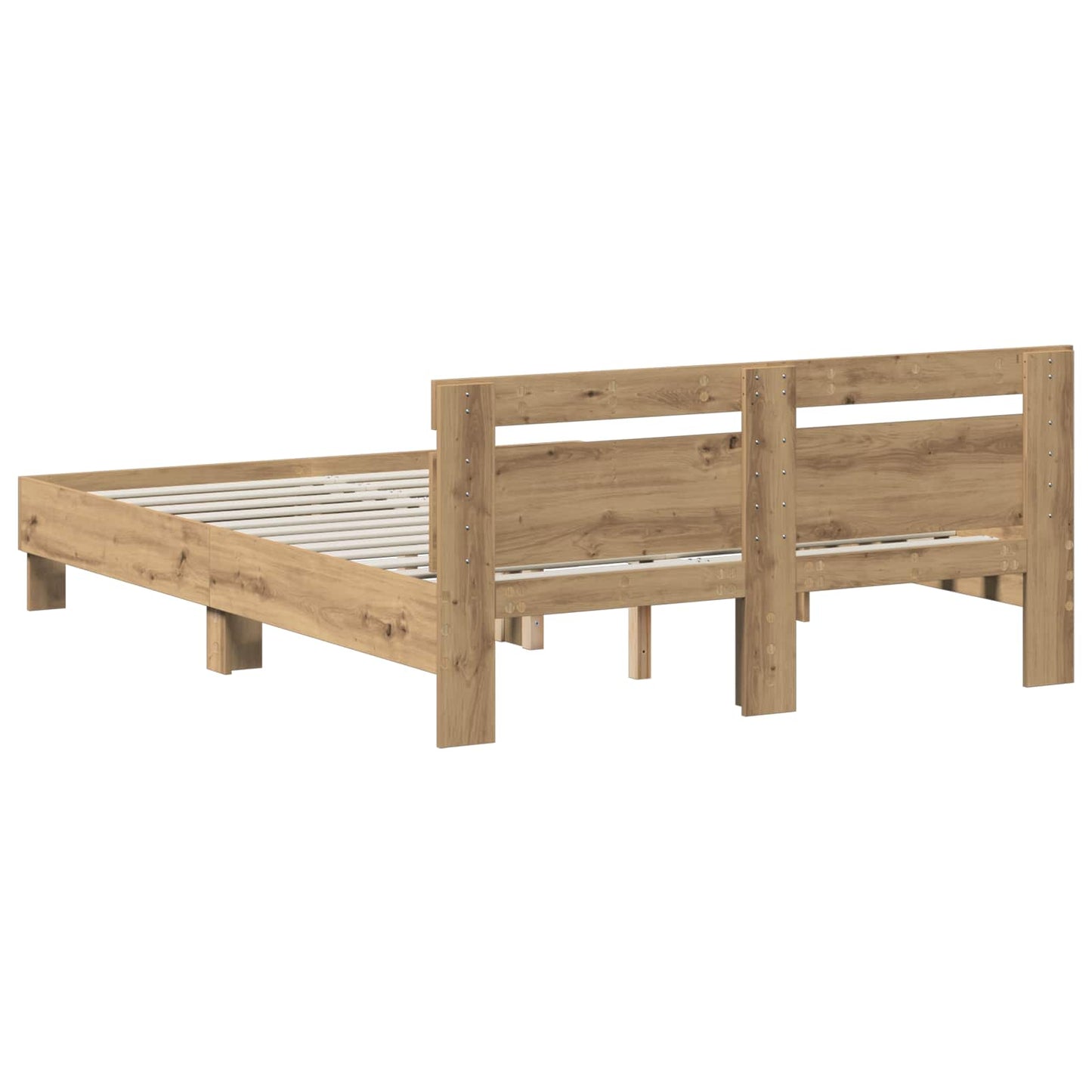 vidaXL Bed Frame Artisan Oak 135 x 190 cm Engineered Wood