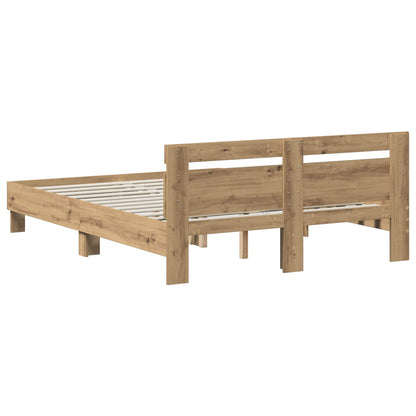vidaXL Bed Frame Artisan Oak 135 x 190 cm Engineered Wood