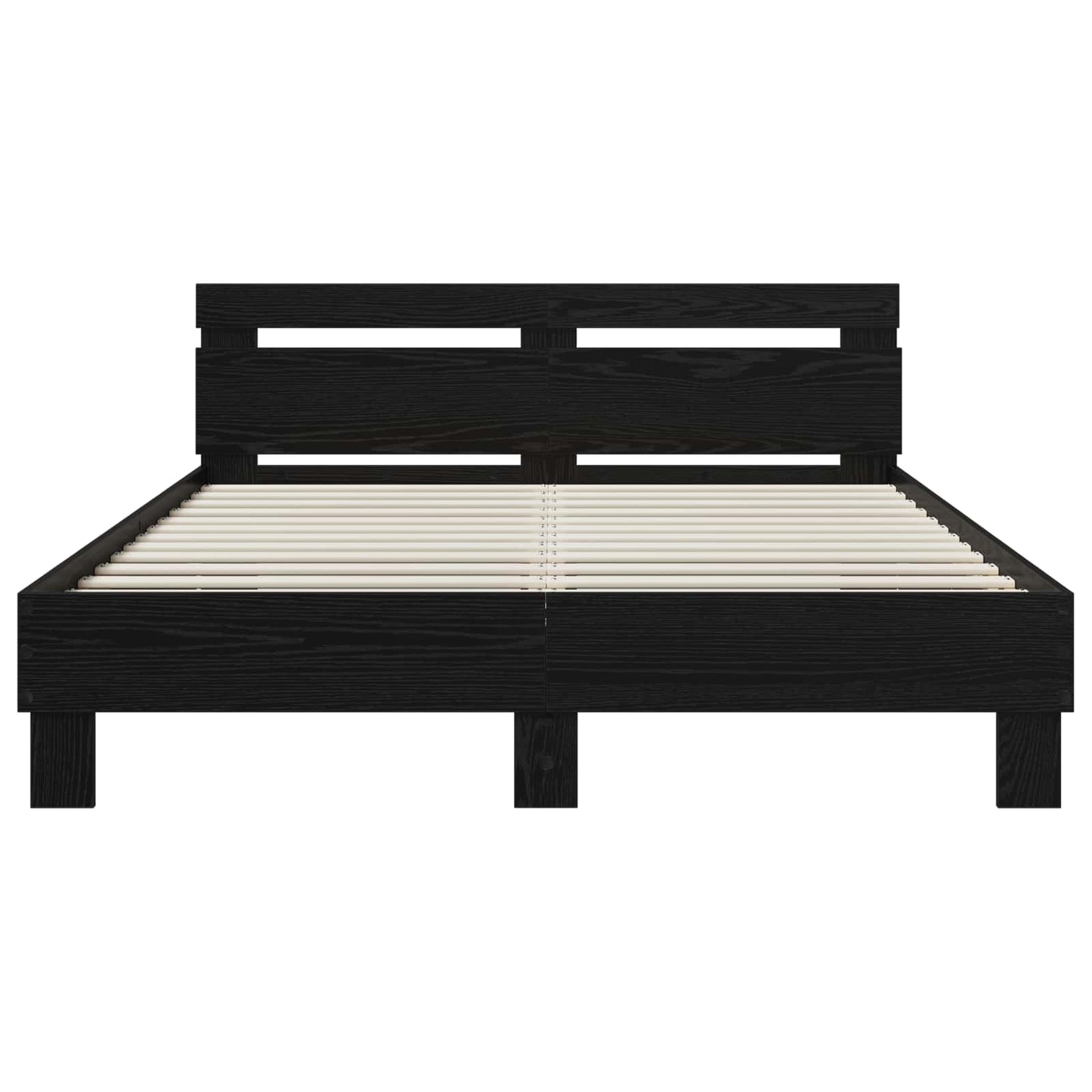vidaXL Bed Frame Black Oak 135 x 190 cm Engineered Wood