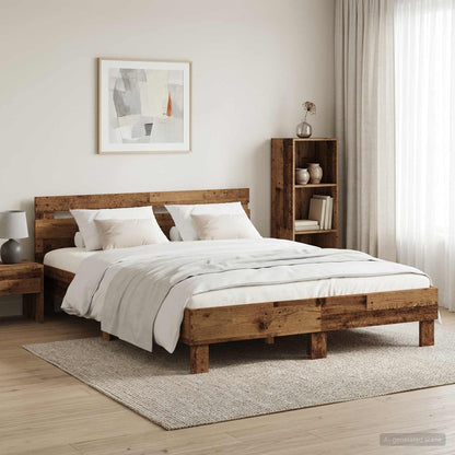 vidaXL Bed Frame Old Wood 120 x 190 cm Engineered Wood