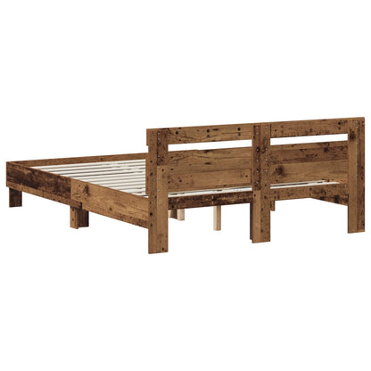vidaXL Bed Frame Old Wood 120 x 190 cm Engineered Wood