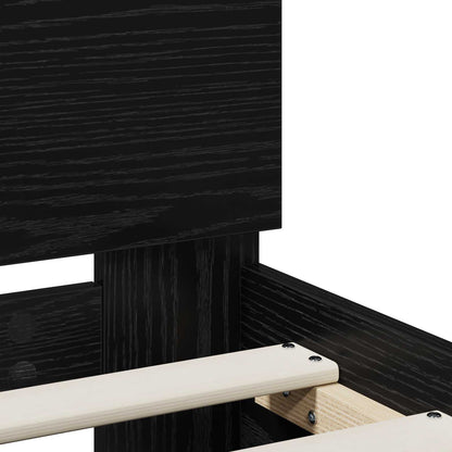 vidaXL Bed Frame Black Oak 120 x 190 cm Engineered Wood