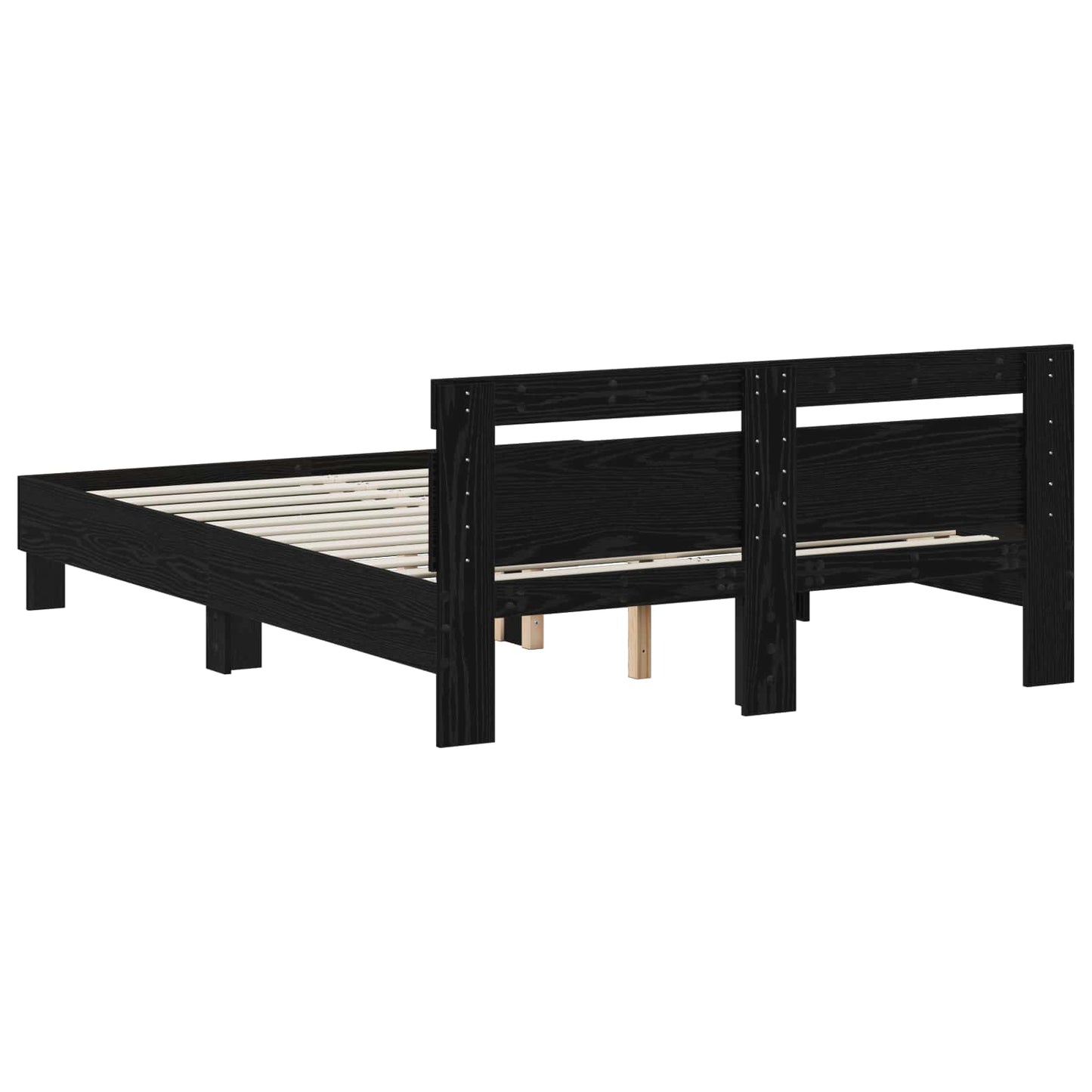vidaXL Bed Frame Black Oak 120 x 190 cm Engineered Wood