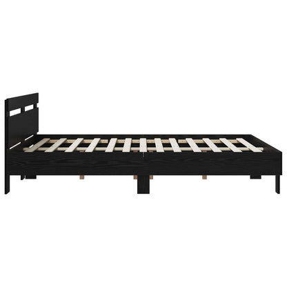 vidaXL Bed Frame Black Oak 120 x 190 cm Engineered Wood
