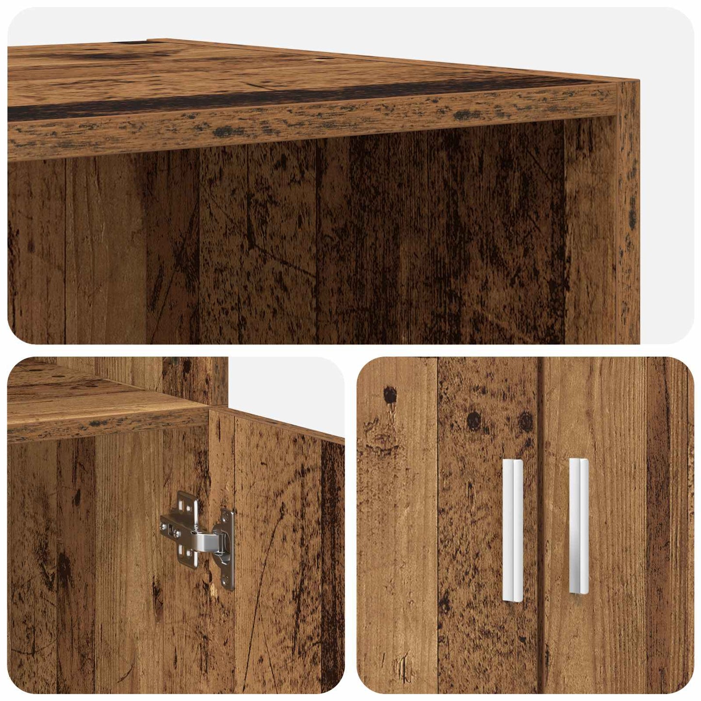 vidaXL Highboard Old Wood 70 x 42.5 x 185 cm Engineered Wood