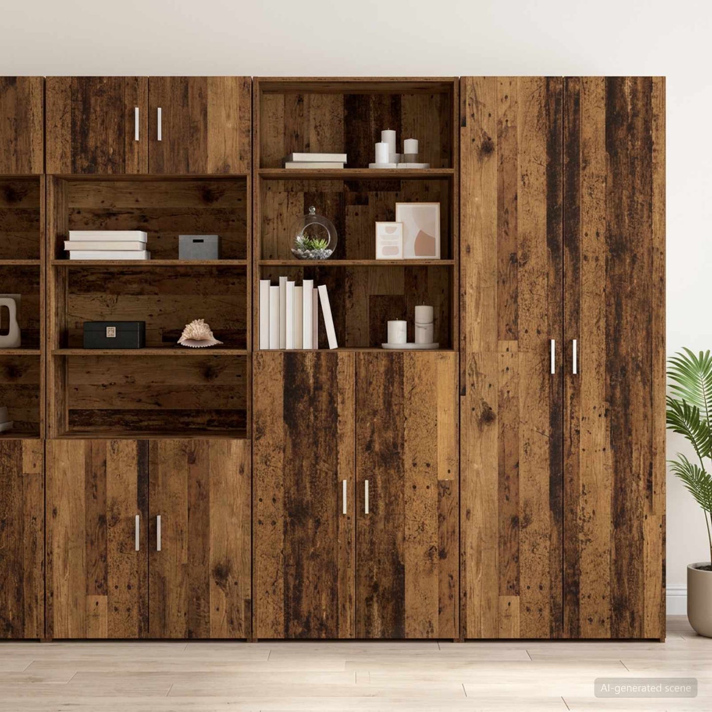 vidaXL Highboard Old Wood 70 x 42.5 x 185 cm Engineered Wood