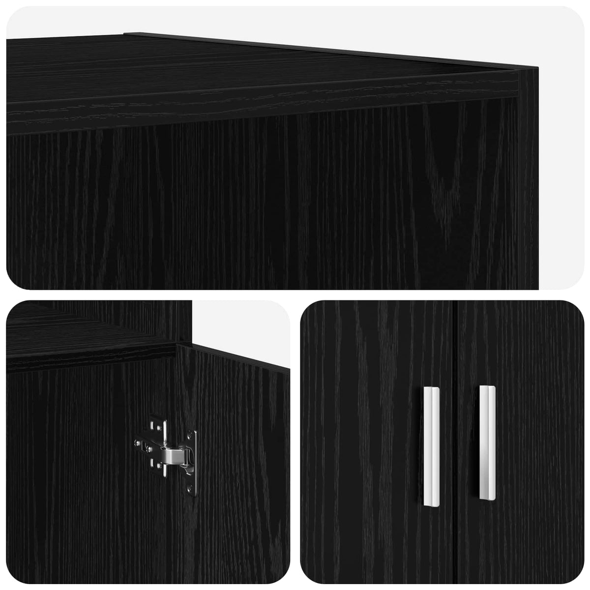 vidaXL Highboard Black Oak 70 x 42.5 x 185 cm Engineered Wood